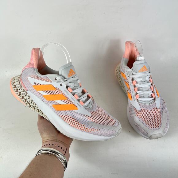 adidas 4DFWD Pulse GX2984 Sneakers Women's 9 White Flash Orange Running Shoes - Picture 1 of 12